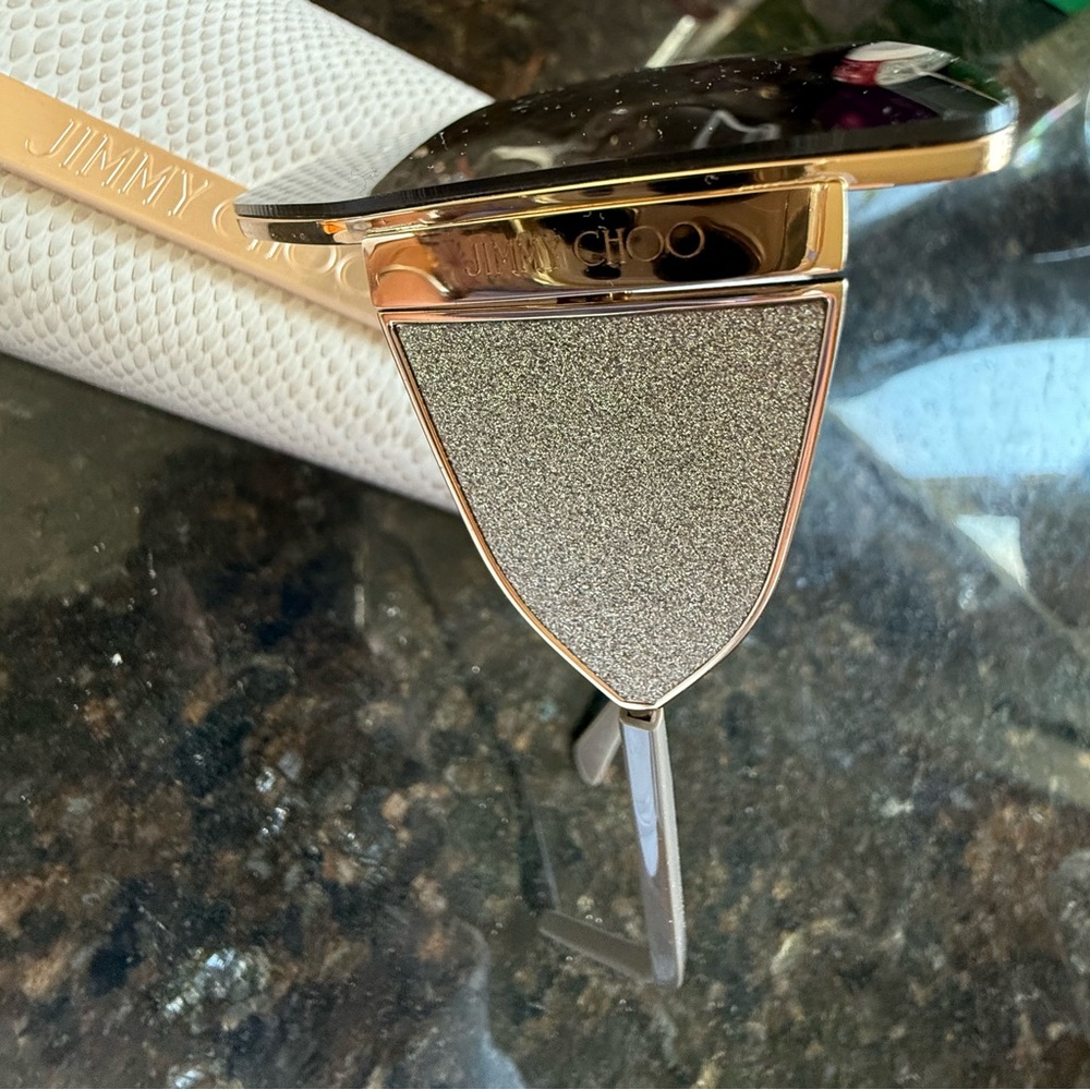 Jimmy Choo Gold Frame Sunglasses with Black Lenses - Picture 3 of 4
